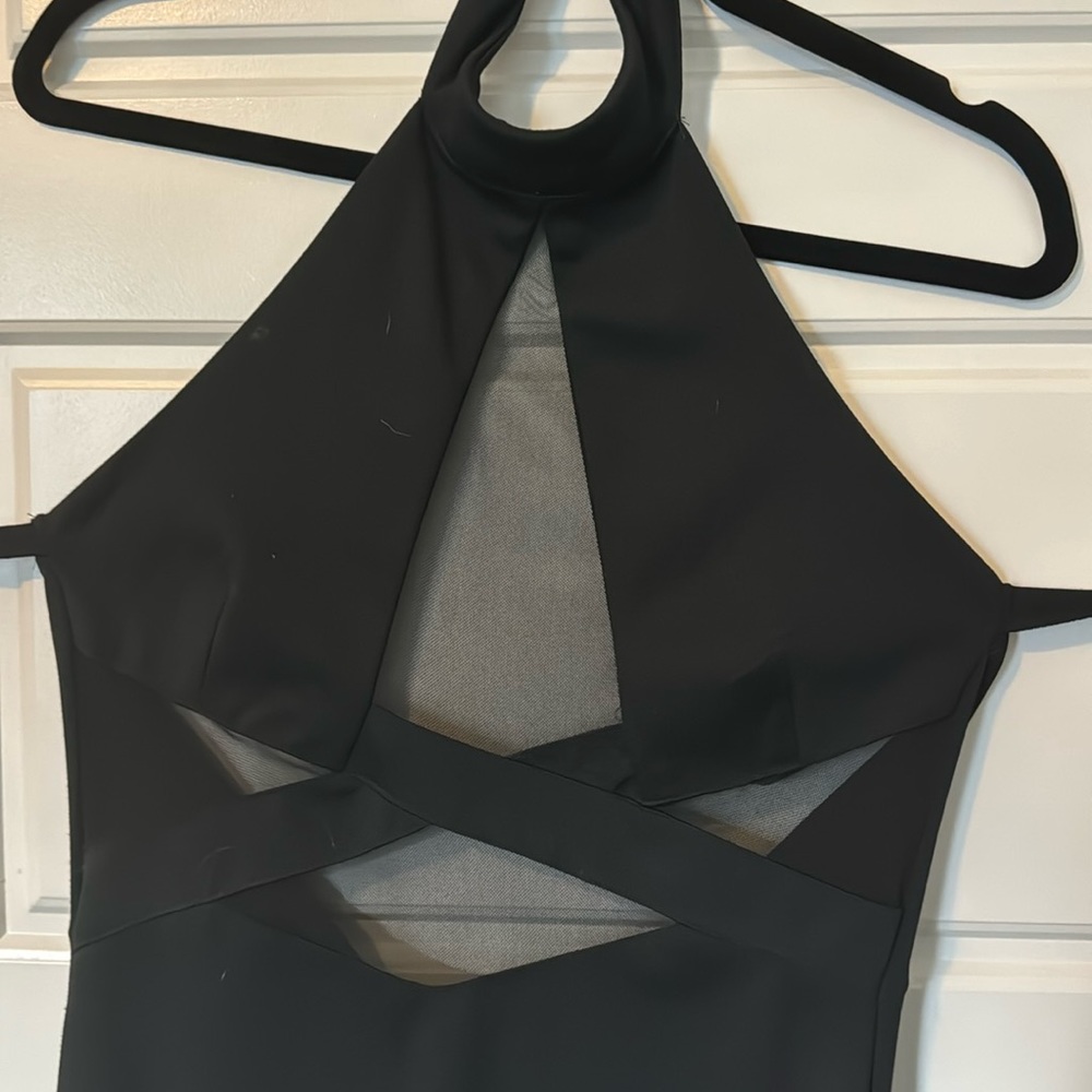 Black dress with sheer cutout